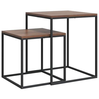 Couchtisch-Set 2-tlg. Holzwerkstoff und Metall