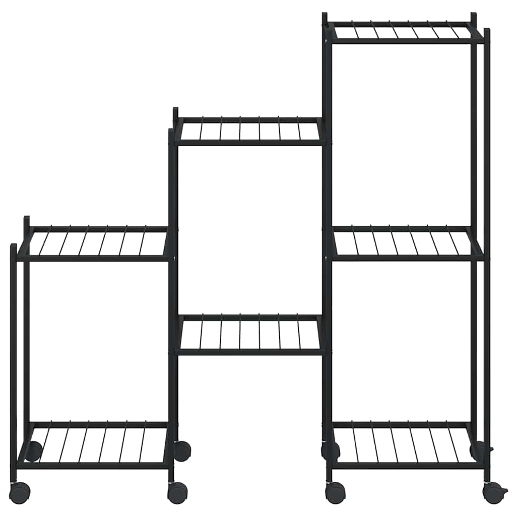 Blumenständer mit Rollen 83x25x83,5 cm Schwarz Eisen