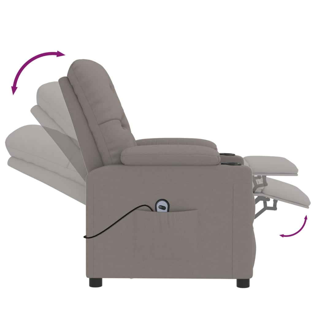 Relaxsessel Elektrisch Taupe Stoff