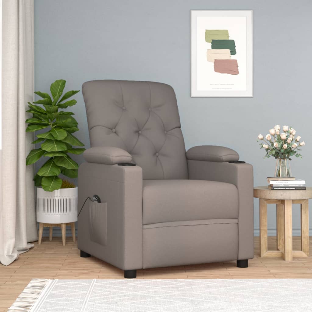 Relaxsessel Elektrisch Taupe Stoff