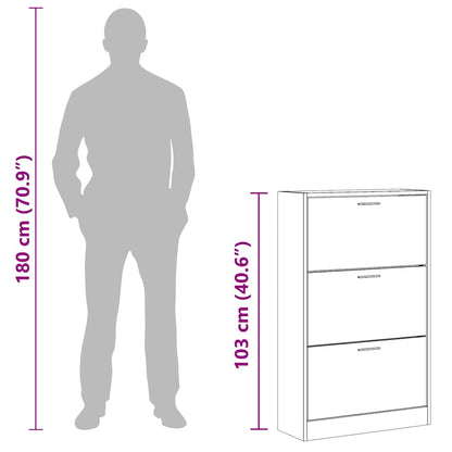 Schuhschrank Schwarz 63x24x103 cm Holzwerkstoff