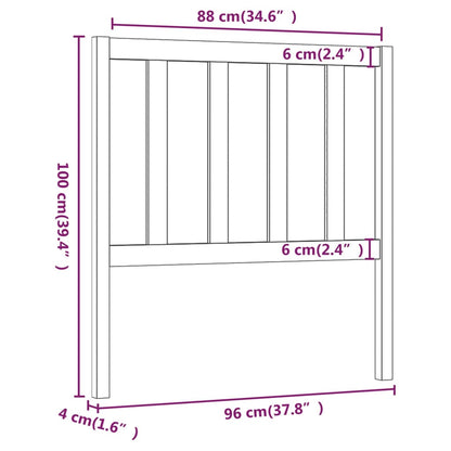 Kopfteil Grau 96x4x100 cm Massivholz Kiefer