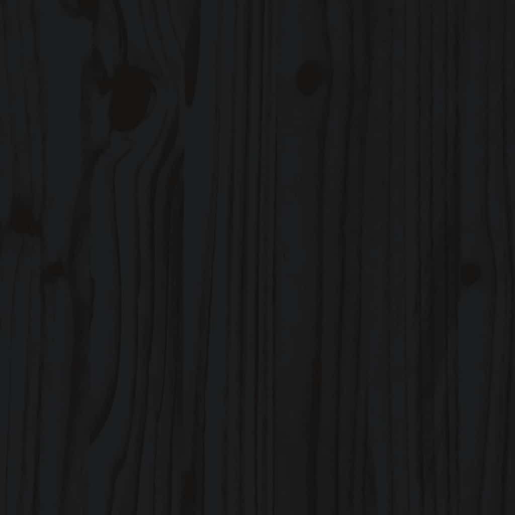 Kopfteil Schwarz 81x4x100 cm Massivholz Kiefer