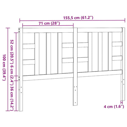 Kopfteil Honigbraun 146x4x100 cm Massivholz Kiefer