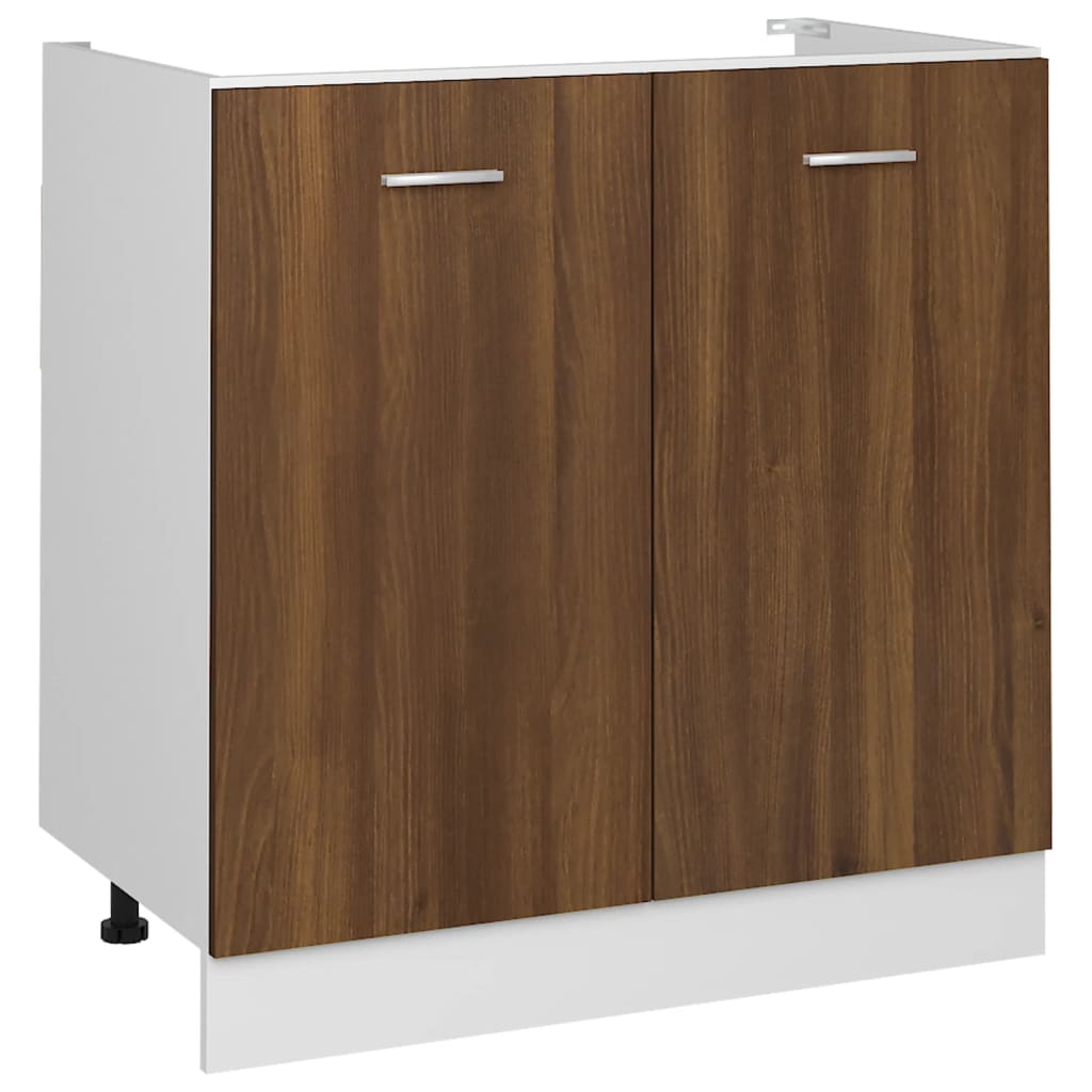 Spülenunterschrank Lyon Braun Eiche-Optik 80x46x81,5cm Holzwerkstoff