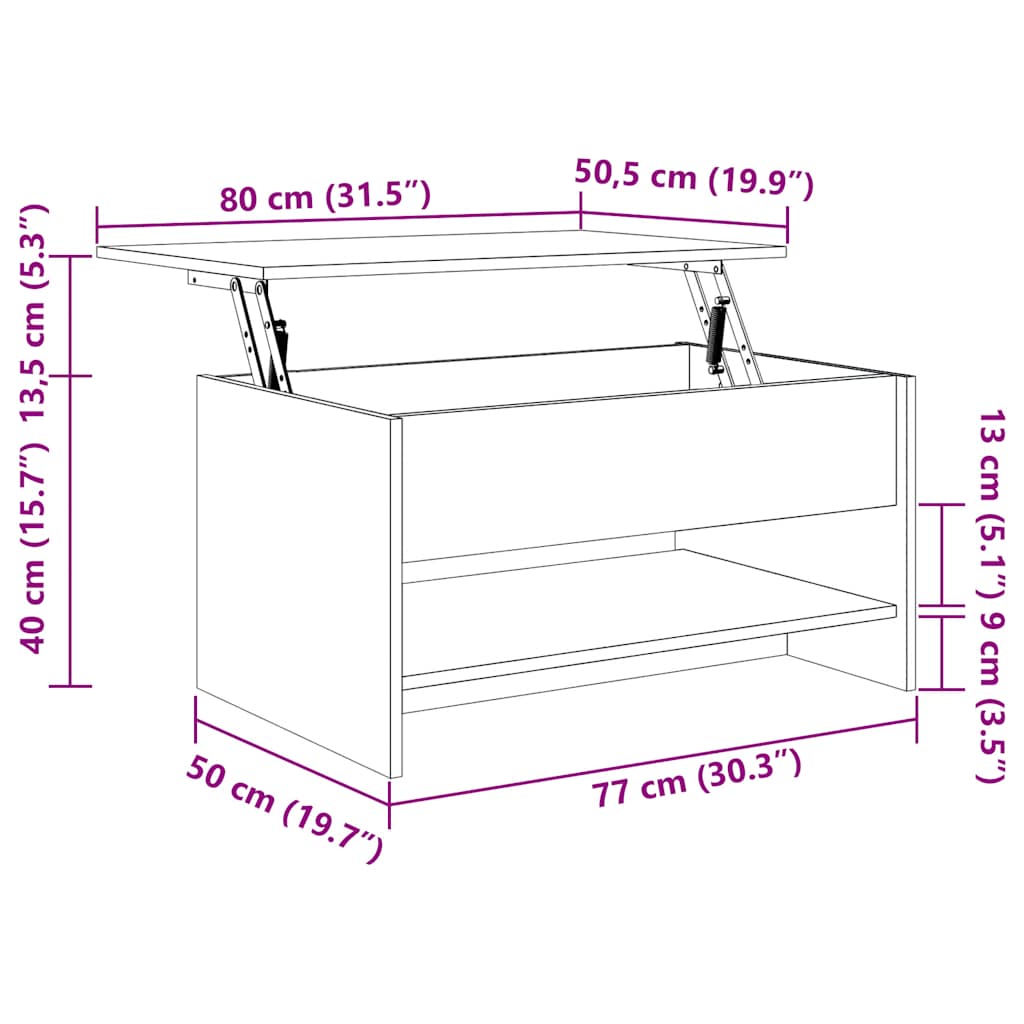 Couchtisch Weiß 80x50x40 cm Holzwerkstoff