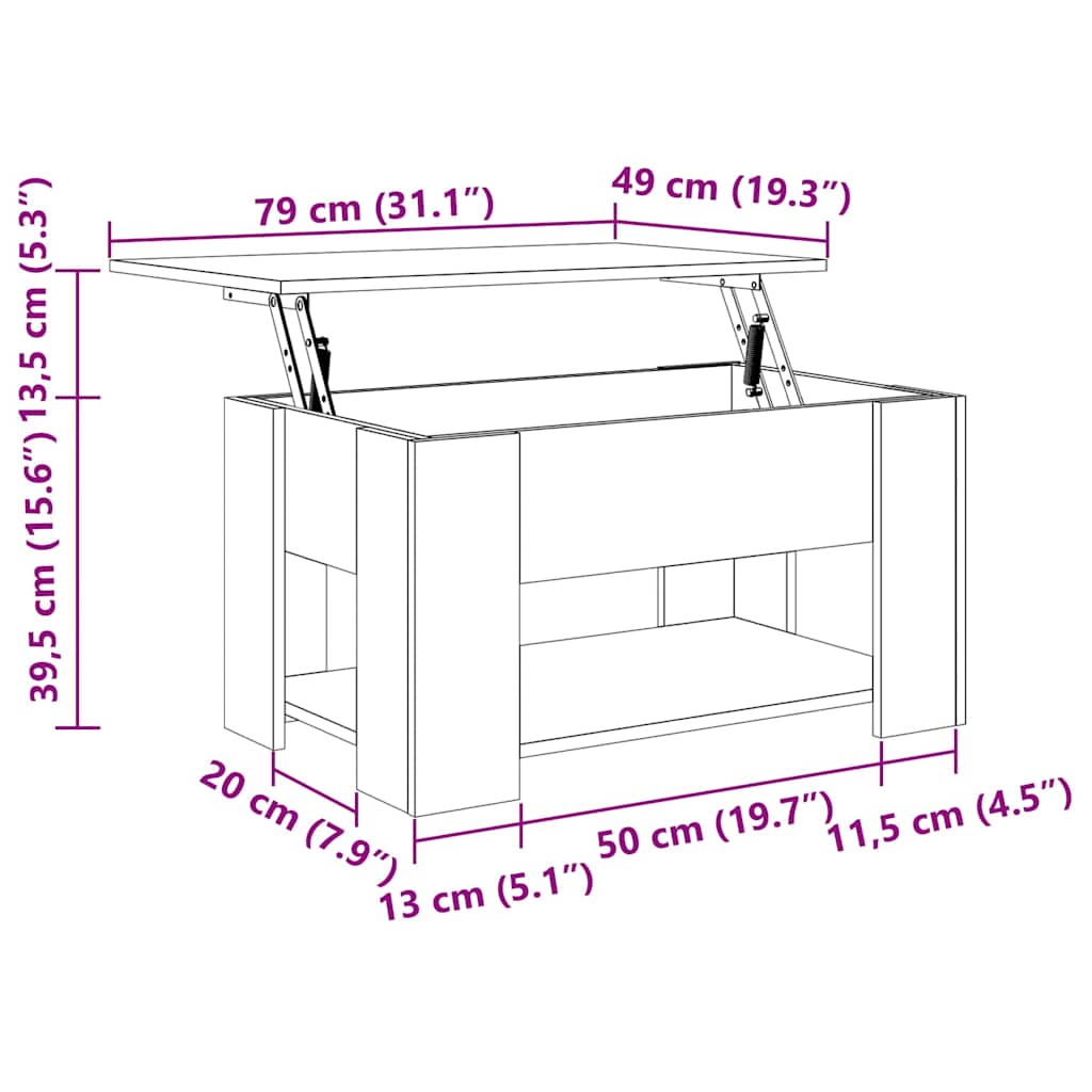 Couchtisch Weiß 79x49x41 cm Holzwerkstoff
