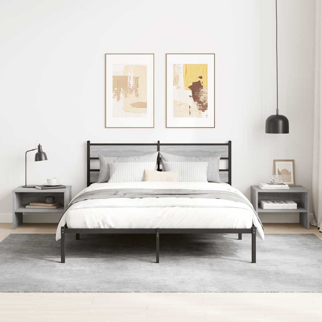 Nachttisch Grau Sonoma 40x30x30 cm Holzwerkstoff