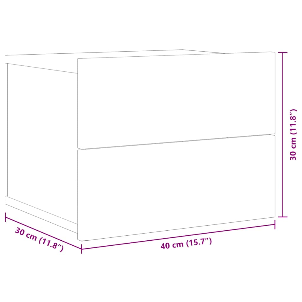 Nachttisch Räuchereiche 40x30x30 cm Holzwerkstoff