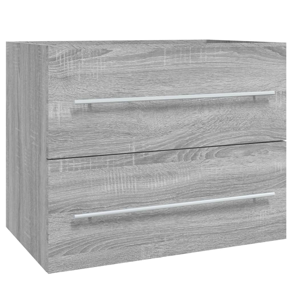 Waschbeckenschrank Grau Sonoma 60x38,5x48 cm Holzwerkstoff