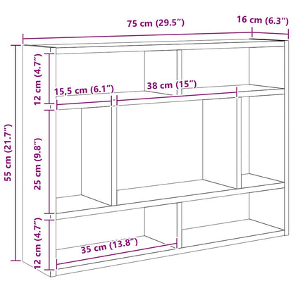 Wandregal Räuchereiche 75x16x55 cm Holzwerkstoff
