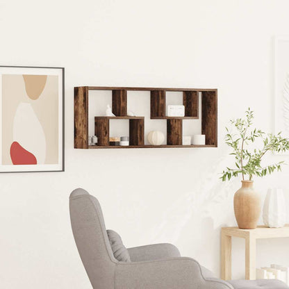 Wandregal Räuchereiche 36x16x90 cm Holzwerkstoff