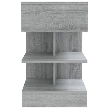 Nachttische 2 Stk. Grau Sonoma 40x35x65 cm Holzwerkstoff