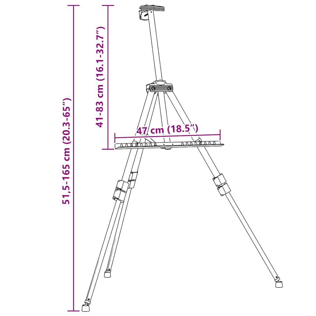 Staffelei Verstellbar Schwarz Metall