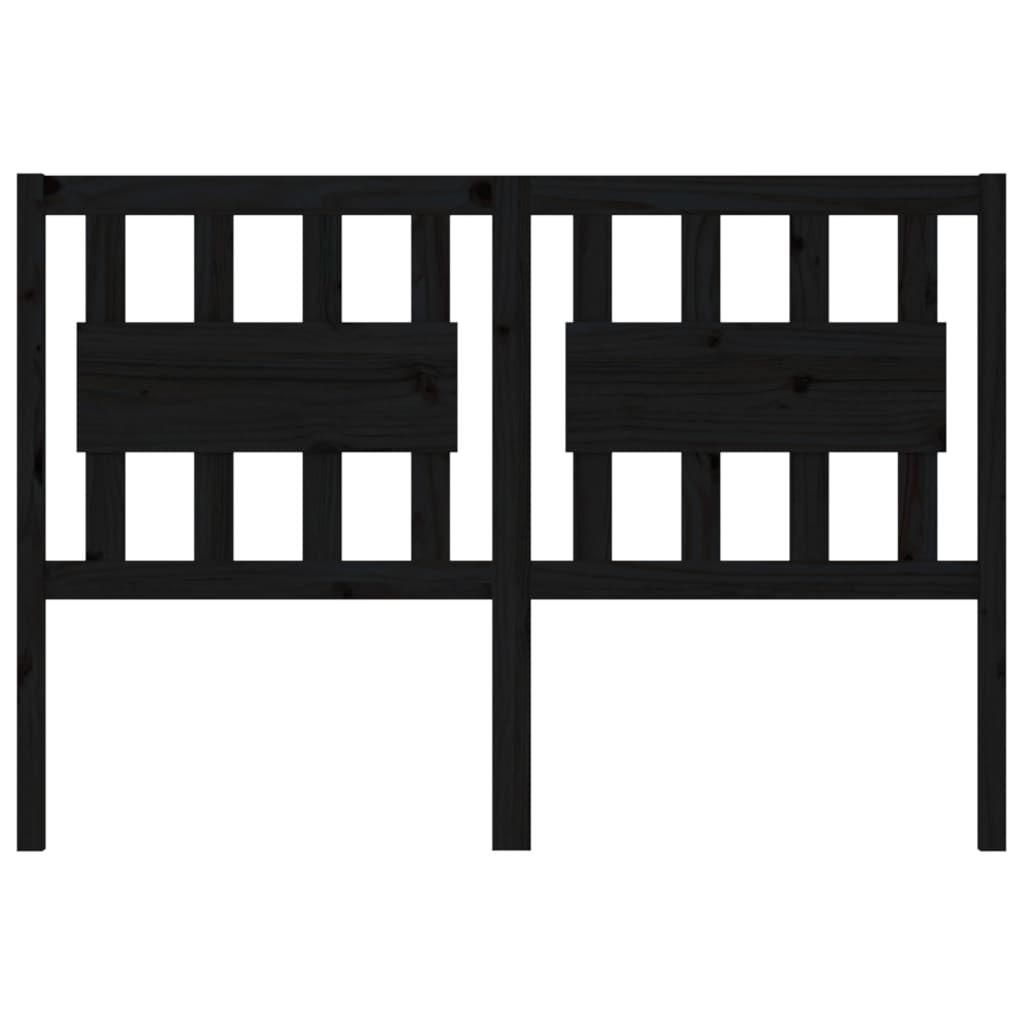 Kopfteil Schwarz 125,5x4x100 cm Massivholz Kiefer