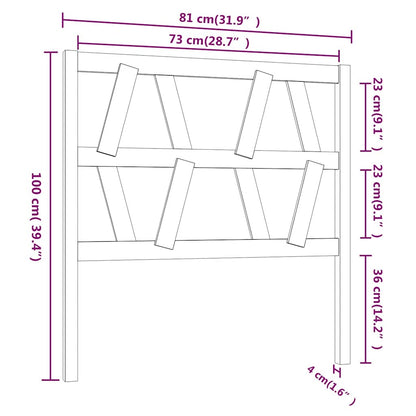 Kopfteil Schwarz 81x4x100 cm Massivholz Kiefer
