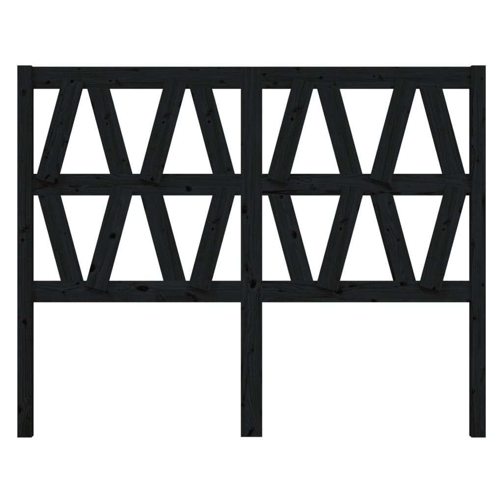 Kopfteil Schwarz 146x4x100 cm Massivholz Kiefer