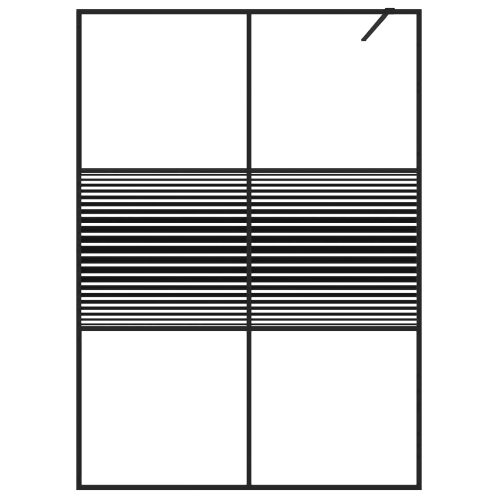 Duschwand für Begehbare Dusche Schwarz 140x195 cm ESG-Glas Klar