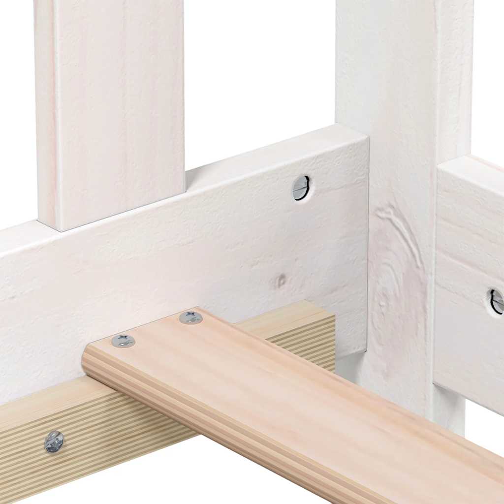 Tagesbett Weiß Massivholz Kiefer 80x200 cm