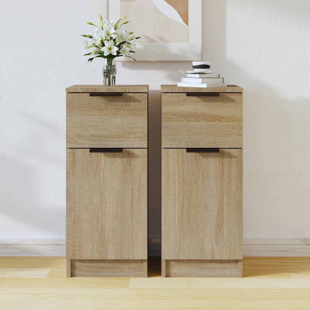 Sideboards 2 Stk. Sonoma-Eiche 30x30x70 cm Holzwerkstoff
