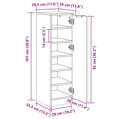 Schuhschrank Weiß 30x35x100 cm Holzwerkstoff