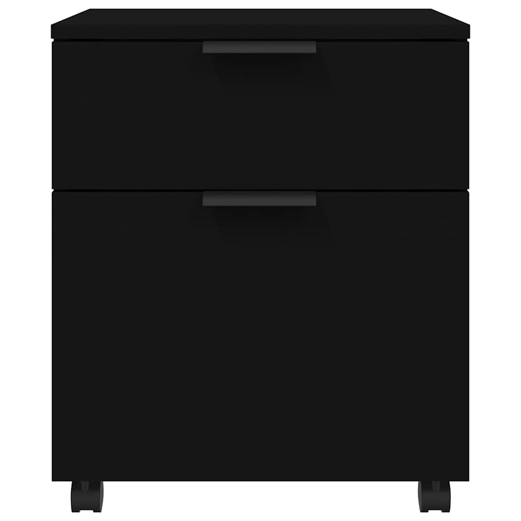 Mobiler Aktenschrank mit Rollen Schwarz 45x38x54 cm