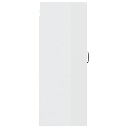 Hängeschrank Hochglanz-Weiß 35x34x90 cm Holzwerkstoff