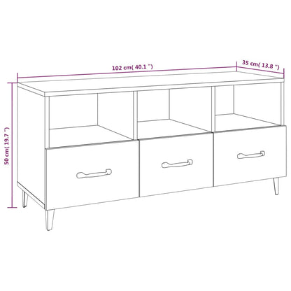 TV-Schrank Weiß 102x35x50 cm Holzwerkstoff
