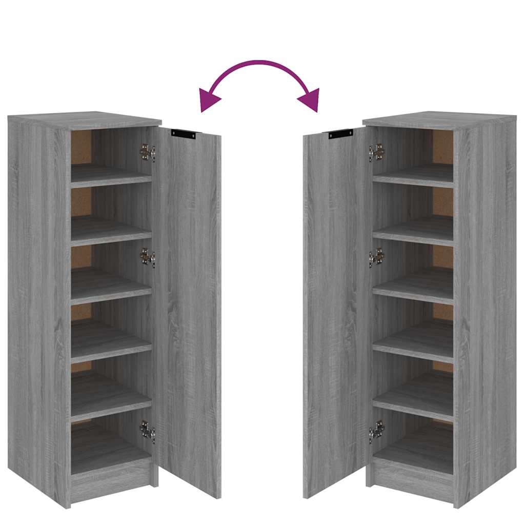 Schuhschrank Grau Sonoma 30x35x100 cm Holzwerkstoff