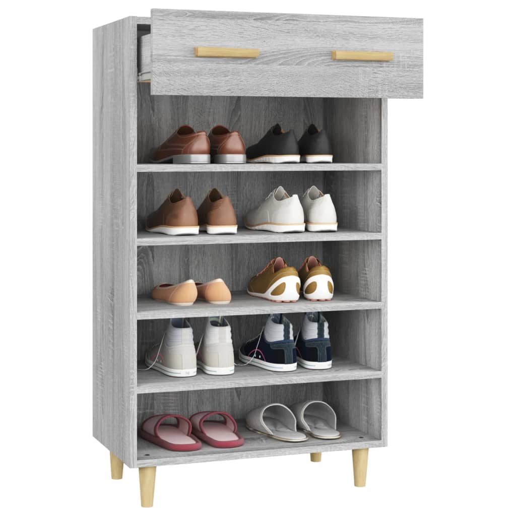 Schuhschrank Grau Sonoma 60x35x105 cm Holzwerkstoff