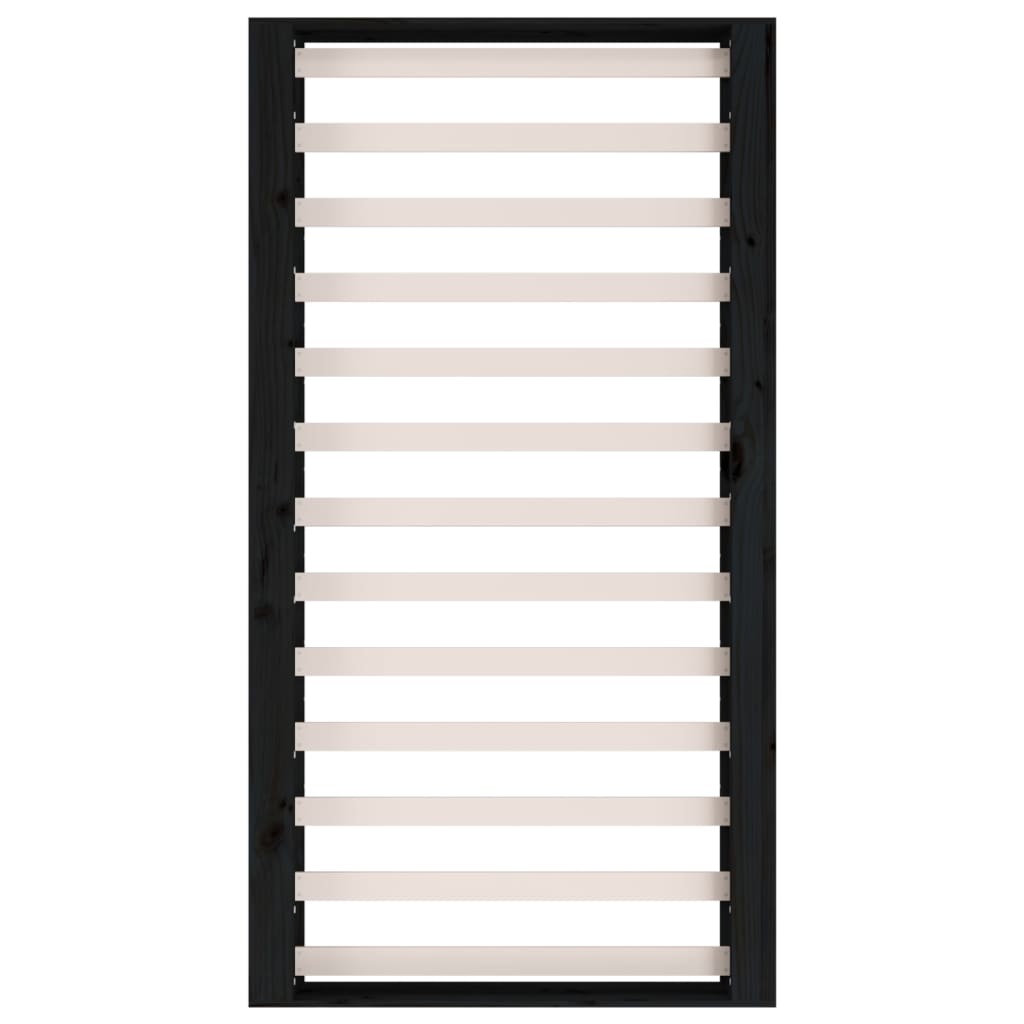 Massivholzbett Schwarz 135x190 cm