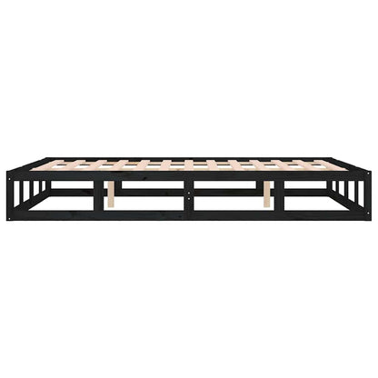 Massivholzbett Schwarz 140x190 cm