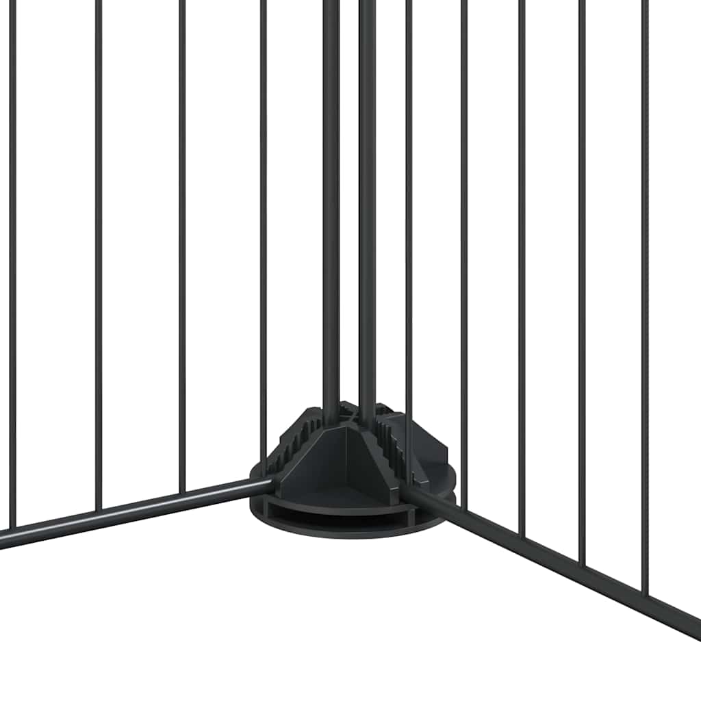 8-Panel-Haustierkäfig mit Tür Schwarz 35x35 cm Stahl