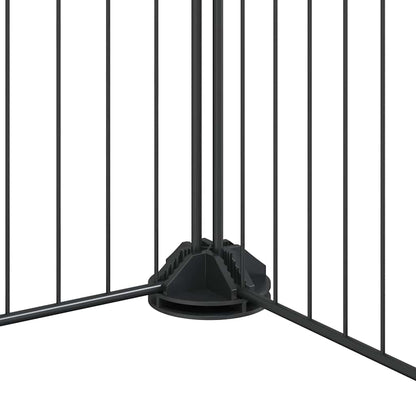 8-Panel-Haustierkäfig mit Tür Schwarz 35x35 cm Stahl