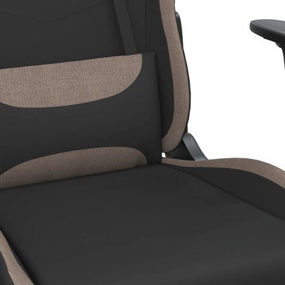 Gaming-Stuhl mit Massagefunktion Schwarz und Taupe Stoff