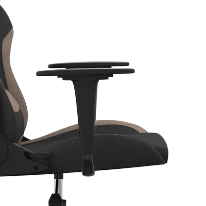 Gaming-Stuhl mit Massagefunktion Schwarz und Taupe Stoff