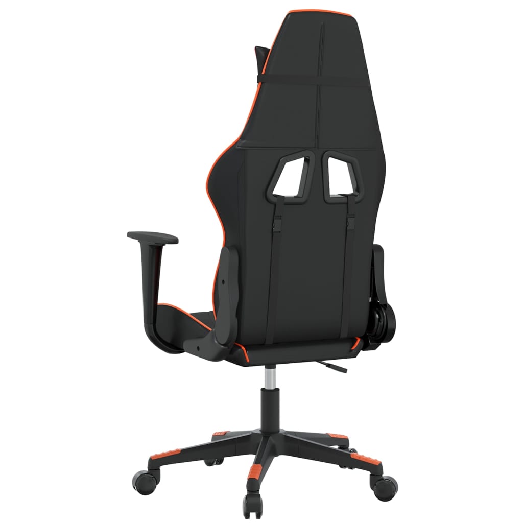 Gaming-Stuhl mit Massagefunktion Schwarz und Orange Kunstleder