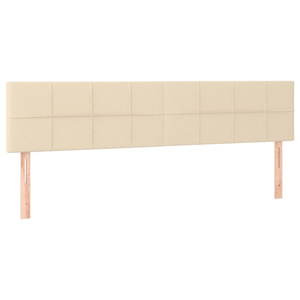 Kopfteile 2 Stk. Creme 100x5x78/88 cm Stoff