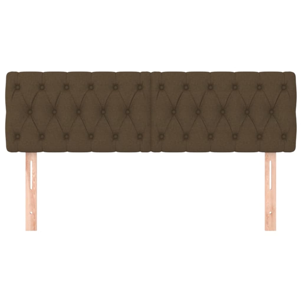 Kopfteile 2 Stk. Dunkelbraun 72x7x78/88 cm Stoff
