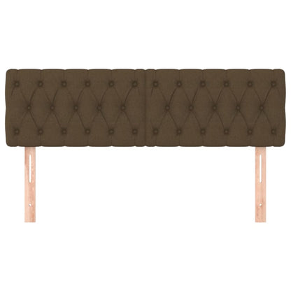 Kopfteile 2 Stk. Dunkelbraun 72x7x78/88 cm Stoff