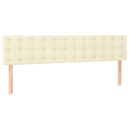 Kopfteile 2 Stk. Creme 100x5x78/88 cm Kunstleder