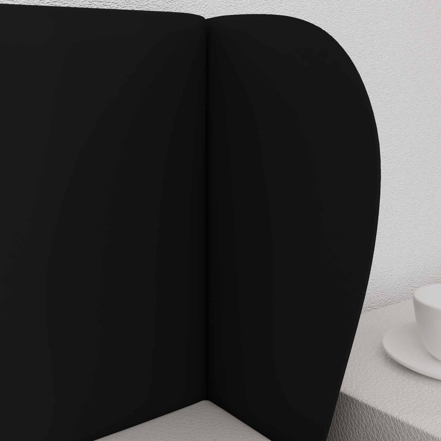 Kopfteil Ohr Schwarz 40 x 23 x 6 cm PVC