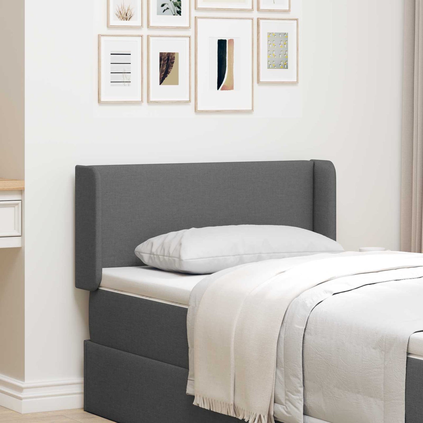 Kopfteil Ohr Dunkelgrau 40,5 x 40,5 x 4 cm Stoff