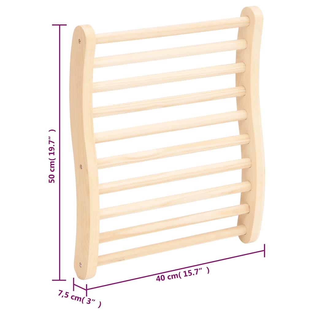 Sauna-Rückenlehne S-Form Massivholz Kiefer