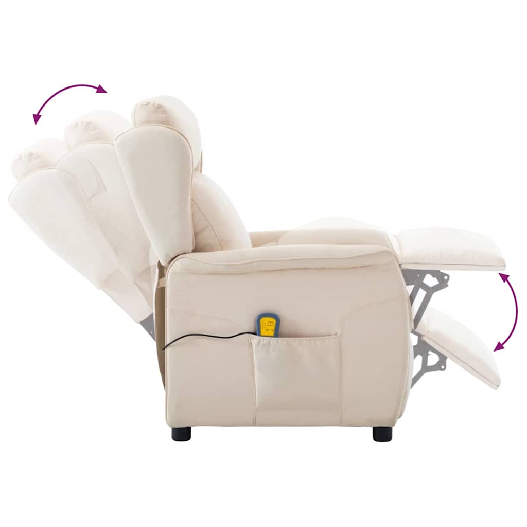 Massagesessel mit Kissen Creme 93,5 x 67,5 x 101,5 cm Stoff