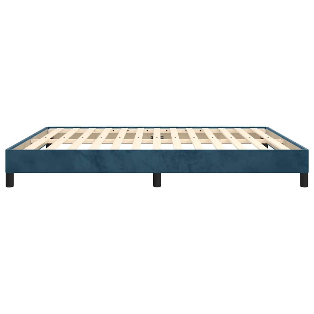 Bettgestell ohne Matratze Dunkelblau 160x200 cm Samt