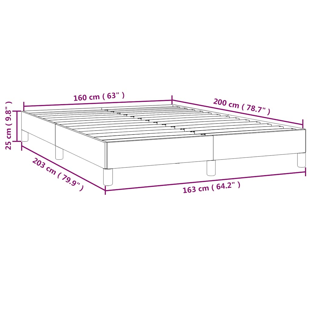 Bettgestell ohne Matratze Dunkelblau 160x200 cm Samt