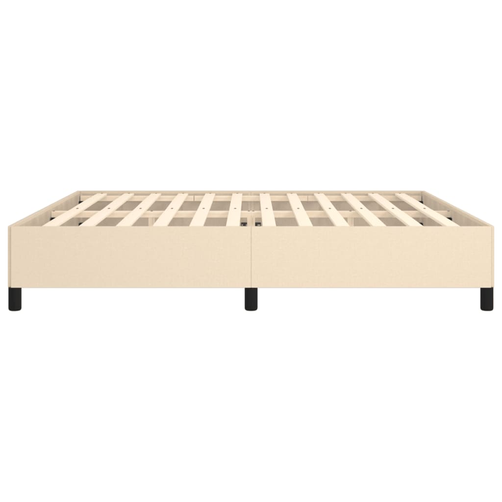 Bettgestell ohne Matratze Creme 200x200 cm Stoff