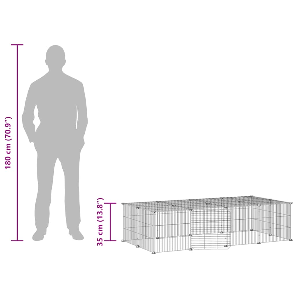 20-tlg. Haustierkäfig mit Tür Schwarz 35x35 cm Stahl