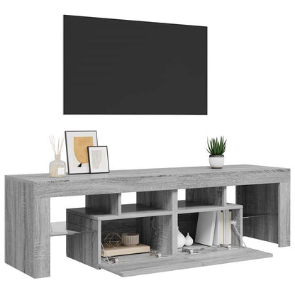 TV-Schrank mit LED-Leuchten Grau Sonoma 140x36,5x40 cm